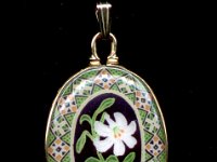 Easter Lily Pendant Pysanky Eggshell Jewelry By So Jeo : pysanky pysanka ukrainian easter egg batik art eggshell jewelry pendants earrings drop dangle etched flowers gift women accessories accessory pendant necklace bail crystal finding sterling silver filled sojeo flowers celtic purple white red pink brown green purple orange cream burgundy magenta teal turqoise crows crow blue black so jeo art handmade